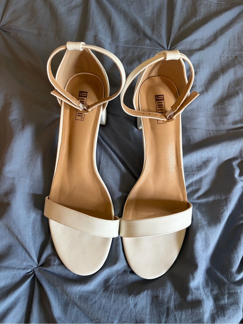 White Block Heels